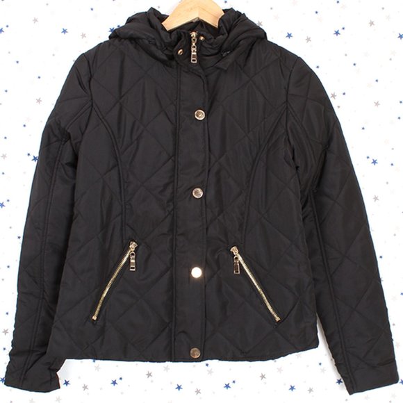 Removable Hood Quilted Padding Jacket Black - Picture 7 of 9
